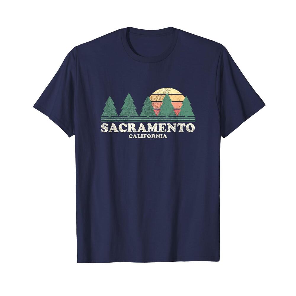Sacramento Ca  Throwback Tee Retro 70S  T-Shirt